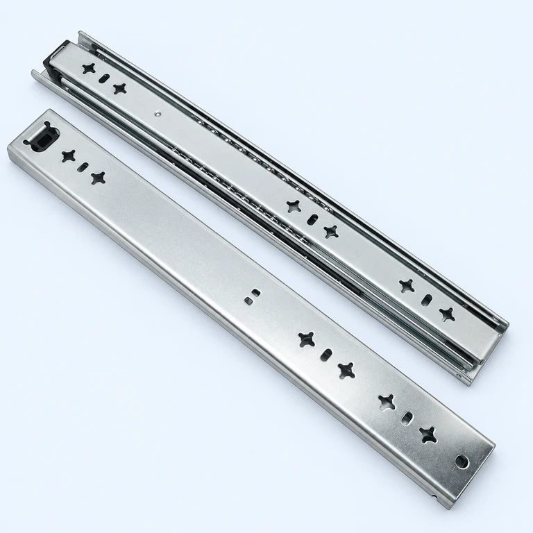 53 mm Heavy-Duty Ball-Bearing Slide, reconstructed from the supplied product photograph on a pale ice-blue background