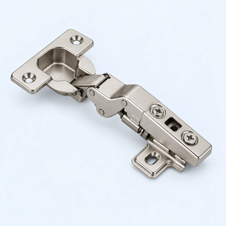 Illustrative configuration rendering for the 45-degree hydraulic cabinet hinge entry; not a verified model photograph