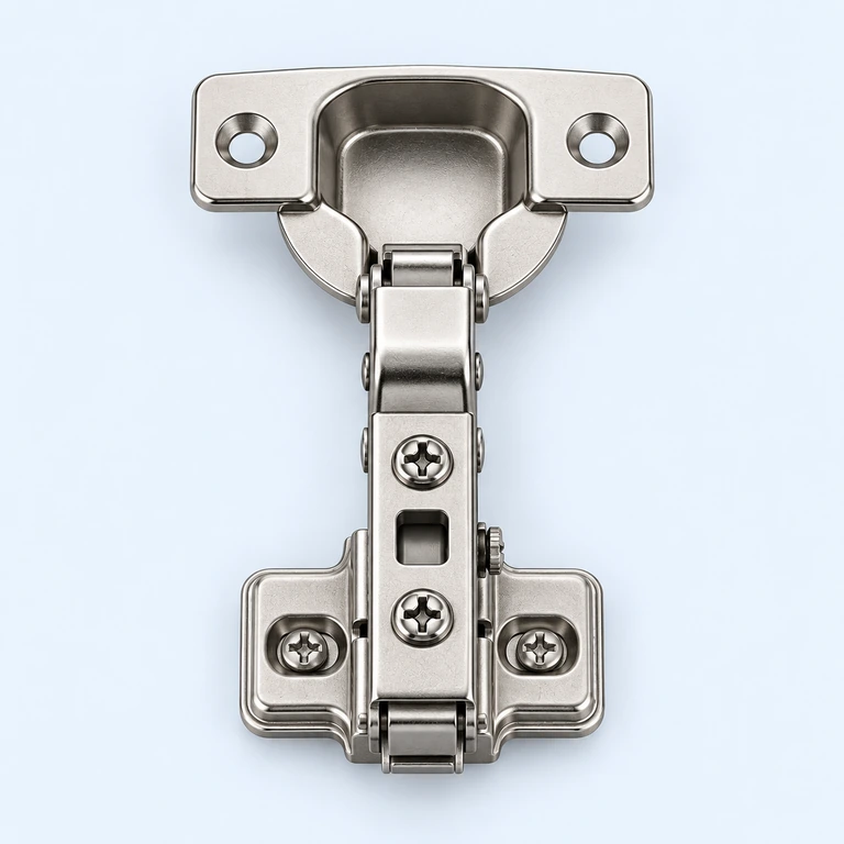 Illustrative configuration rendering for the 90-degree hydraulic cabinet hinge entry; not a verified model photograph