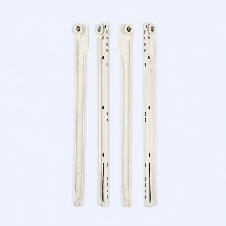 300 mm bottom-mount roller drawer slide set on a pale ice-blue GLIDIVO studio background
