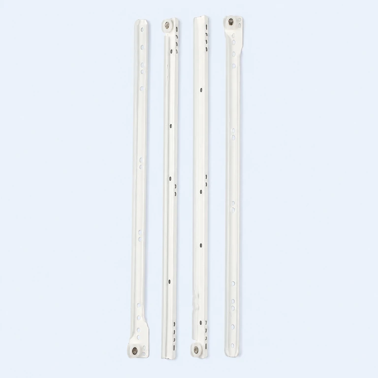 450 mm South American-style roller drawer slide set on a pale ice-blue GLIDIVO studio background